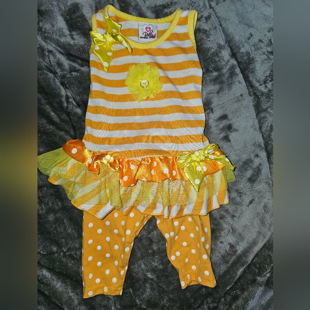 Real Love baby girl 2 piece top and pant outfit 6-9mos